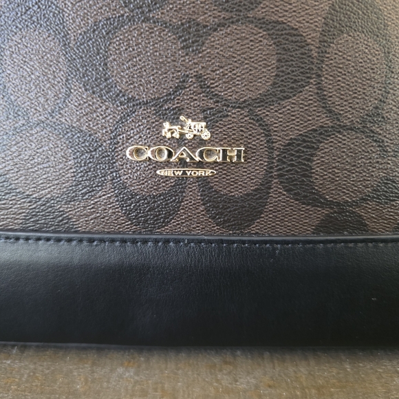 Coach Sierra Satchel In Brown Signature Coated Canvas With Black Leather Trim - Picture 3 of 13